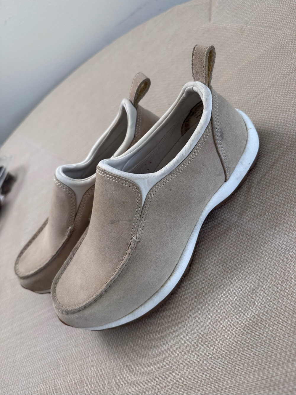 Men's Slip-On Suede Loafers in Beige